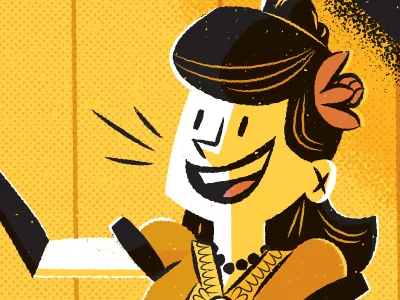 Magazine illustration sneak peek lady opera singer