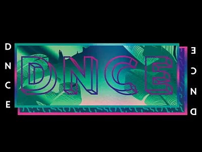 Palms at Dusk box gradient palms retro type