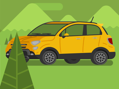 FIAT 500x animation auto car drive fiat 500x illustration isometric off road vector vehicle wheels