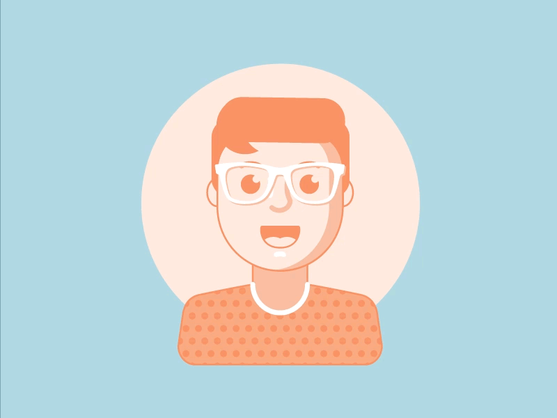 Glasses for everyone – Optician Webanimation animation character circle eyeglasses glasses hipster motiongraphic retro selfie transform vector web