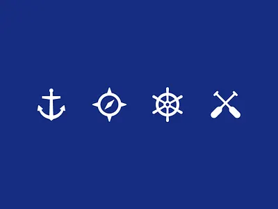 Nautical Icons anchor compass helm nautical oars ocean paddles sail sea ship