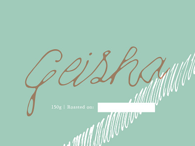 Geisha boutique coffee high end label packaging type typography