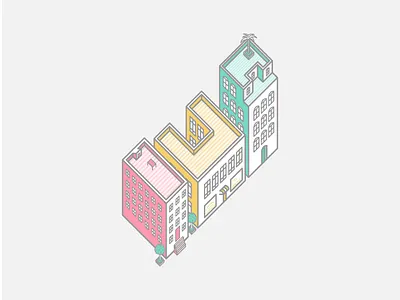 The Neighborhood buildings city illustration logo neighbor neighborhood