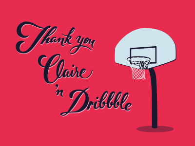 Thank you - "Mille Mercis" basketball gif handlettering thank you