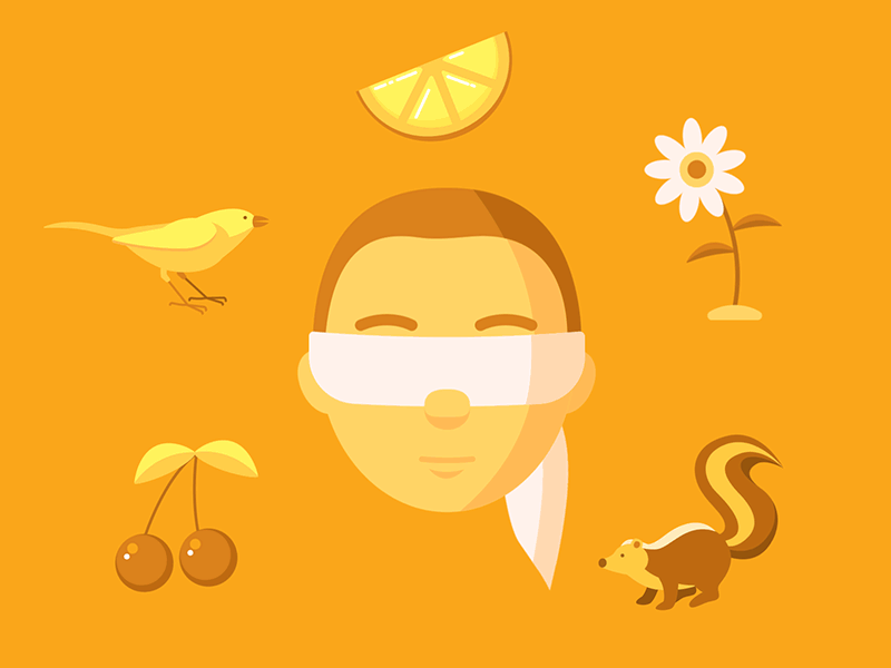 Mindfulness - Perceive and Observe after effects animated gif character animation loop meditation mindfulness vector