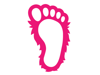 Envelope Giant Foot bigfoot brand design envelope giant identity logo pink sasquatch vector yeti