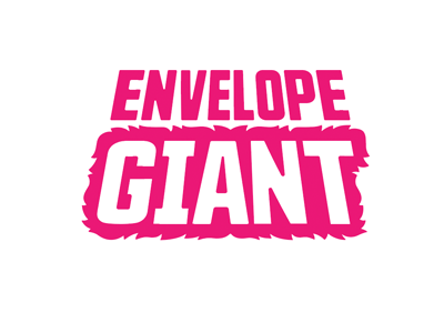 Envelope Giant Furry bigfoot brand design envelope giant identity logo pink sasquatch vector yeti