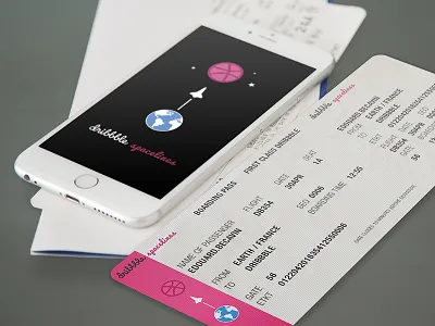 Hello Dribbble design dribbble earth edouard becavin hello iphone pink world