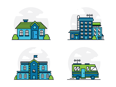 PlumbPro Icons blue branding commercial green icons illustration logo plumbpro residential service