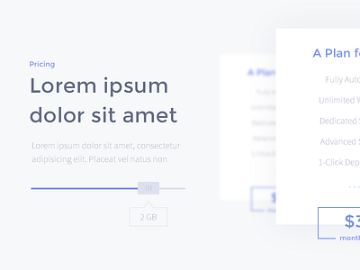 Slider background clean flat landing page plan price pricing slider text ui ux