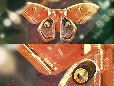 Moth digital glitch moth retro vector wildlife
