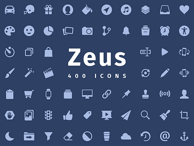 Zeus - Icon set for every project design development glyphs icon iconography set