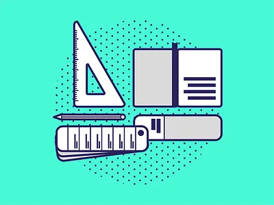 instruments icon design icon illustration notepads pantone pencil