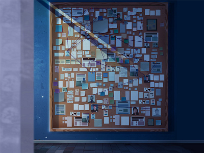 Inquiry Panel background dark design game illustration interior light night painting sketch