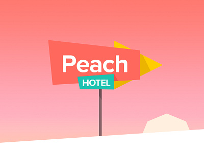 Peach Hotel graphic logo sign