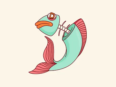 D / fish 36daysoftype character fish illustration letter logo typography