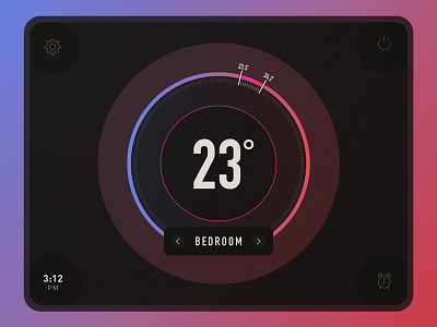 020 Thermostat Widget 020 alarm challenge dailyui flat minimal nest temp temperature thermostat ui widget