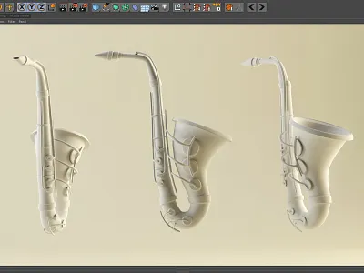 Saxamaphone 3d bendy sex whistle c4d sax