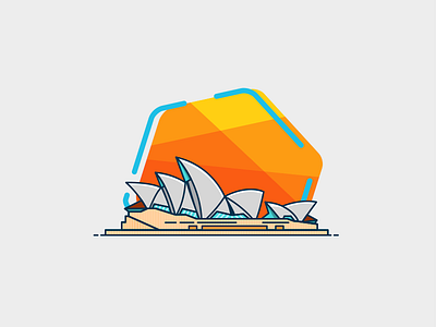 Sydney Opera House flat graphic illustration sydney opera house