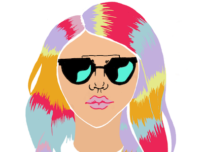 amika Girl Illo haircare illustration