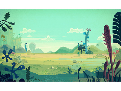 Cartoon Backgrounds cartoon illustration james gilleard landscape retro vector