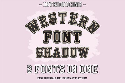 Western Shadow Font – Bold Rodeo Cowboy Typeface cowboy font cowboy lettering cricut font farmhouse font old west font rodeo branding rodeo font rustic font textured font vintage western western font western typeface wild west font