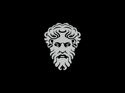 Ancient Greek Philosopher Logo ancient barber beard branding design education face greek illustration knowledge logo man mark mithology philosopher portrait poseidon vector zeus