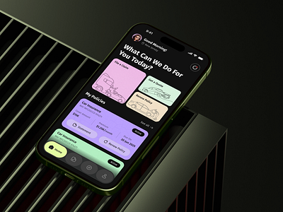 Car Insurance App with AI ai claims ai processing app design app development auto insurance car insurance cards clean insurance minimalism mobile app payment app payments ui design uiux user interface