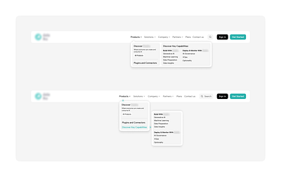 Mega Menu for an AI product ai ai website dropdown figma framer mega menu megamenu menu navbar ui ui design uidesign ux