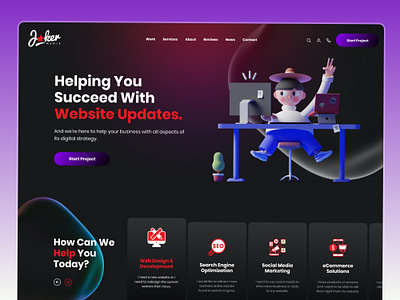 Joker Media branding design figma website landing page landing page design ui design uiux website website design website designer website uiux