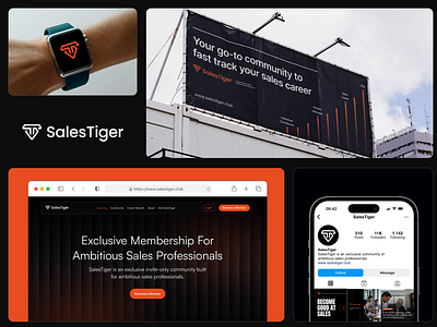 SalesTiger: Branding brand identity branding darkmode design figma graphic design identity logo logo design logotype minimal ui uidesign uxdesign webdesign websitedesign