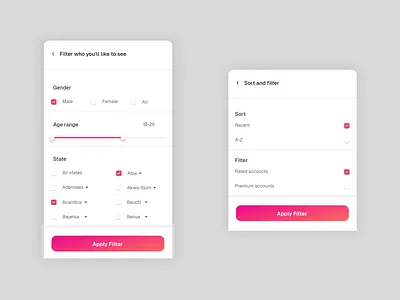 Mobile Filter Exploration app filter design app filter ui design app sort and filter ui design app ui design mobile sort and filter ui design sort and filter ui design