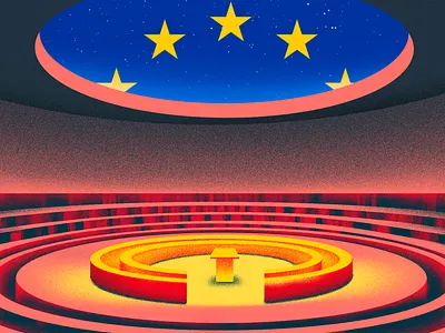 "Europe's MiCA regulation" article cover adobe branding court crypto design finance graphic design identity illustration judge logo stars ui vector