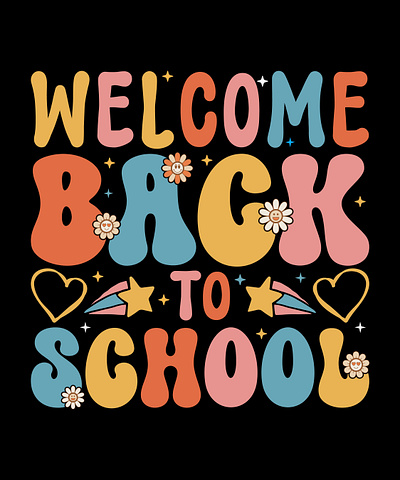 Welcome Back to School Fun Typography T-Shirt Design back to school brand designer funny t shirt graphic design logo student fashion t shirt t shirt design welcome back to school