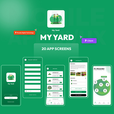 MY YARD - Mobile App 3d animation branding graphic design logo motion graphics ui