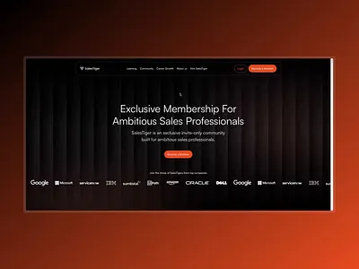 SalesTiger - Sales & Coaching Platform bold branding coaching courses dark design figma landing page logo sales ui uidesign uxdesign webdesign website websitedesign