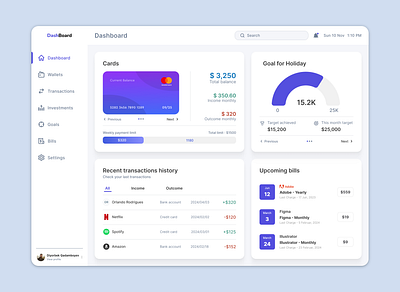 Personal Finance Dashboard dashboard finance dashboard fintech dashboard ui ux