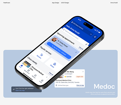 Medoc - Healthcare Mobile Application application design figma healthcare healthcareapp interface medical mobile app mobile design ui uiux uiux design user interface ux webdesign