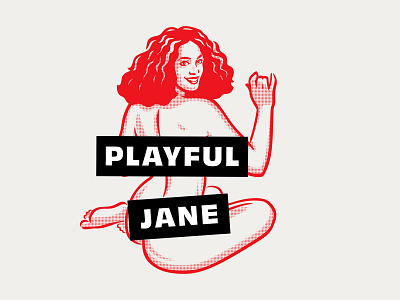 Playful Jane - Cannabis Company branding cannabis classic custom graphic design gummies illustration lady logo nude packaging pinup playful retro sexy vintage wellness