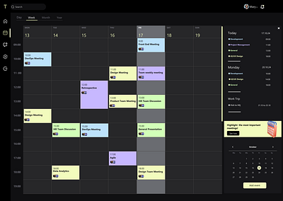 Calendar UI calendar concept ui ui design web web app