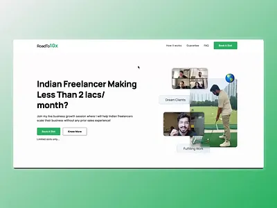Roadto10X - Coaching Platform for Freelancers design development figma landingpage ui uidesign uxdesign web webdesign webflow websitedesign