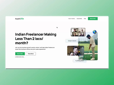 Roadto10X - Coaching Platform for Freelancers design development figma landingpage ui uidesign uxdesign web webdesign webflow websitedesign