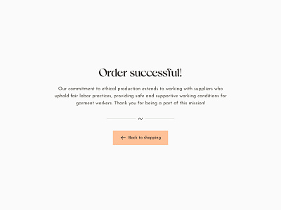 Josefine — Thank you page back ecommerce fashion order shop shopping store thank you thank you page ui web web design