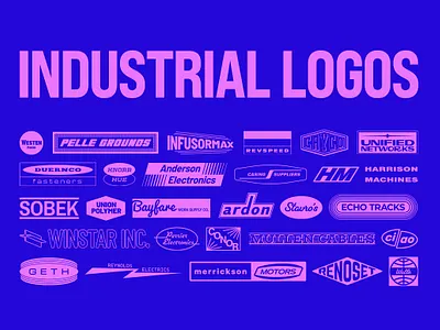 Industrial Logo Pack brand guidelines brand mockup brand strategy branding mockup design bundle design element graphic design logo logo bundle logo mockup logo pack typography design typography font typography logo