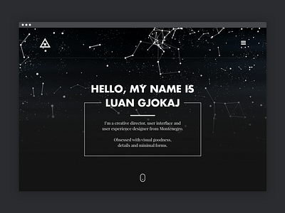 Riangle - Portfolio black dark geometry may1reboot minimal parallax portfolio website