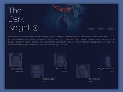 Movie Detail Card batman blue concept ui details page interface design movie card ui ui design ui ux visual design