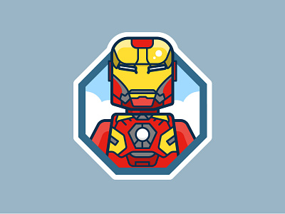 Ironman comic icon illustration lego magnet sticker vector