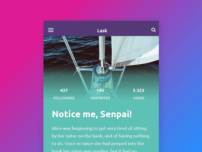 Sample for start animation app mobile ui design web design