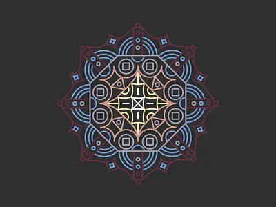 Mandala_004 blue design geometric hallow illustration mandala ocean shape vector
