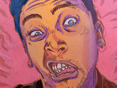Self portrait art cartoon comics design drawing expression face illustration portrait poster print sketch